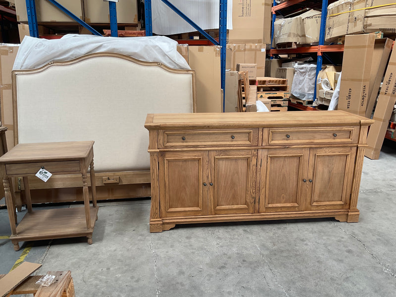 French Country Style Oak Wood Buffet Sideboard