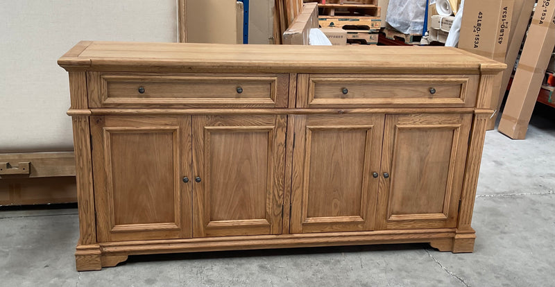 French Country Style Oak Wood Buffet Sideboard