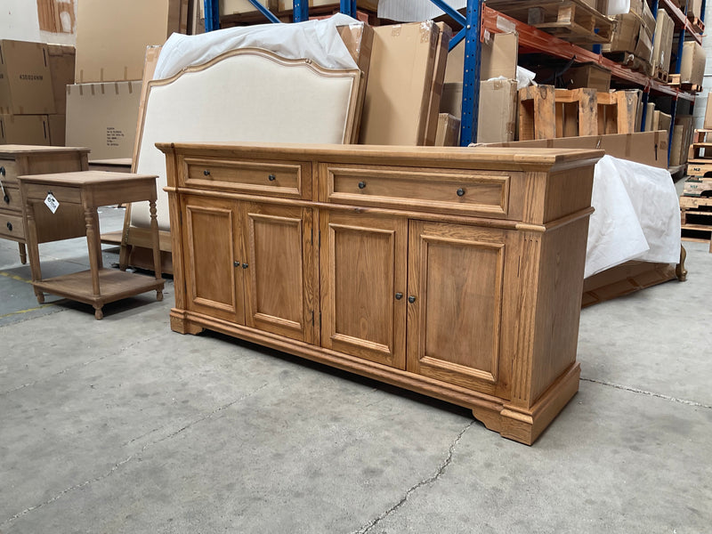 French Country Style Oak Wood Buffet Sideboard
