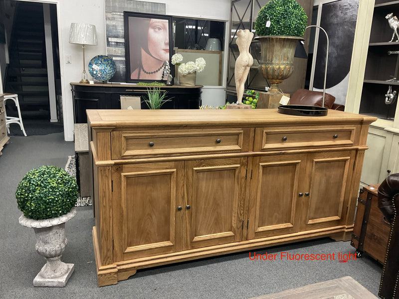 French Country Style Oak Wood Buffet Sideboard