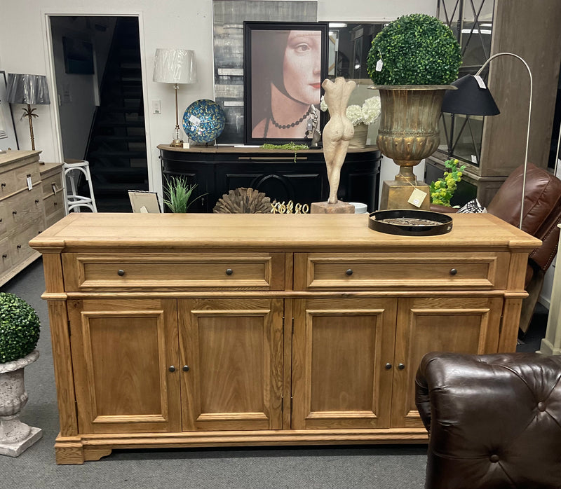 French Country Style Oak Wood Buffet Sideboard