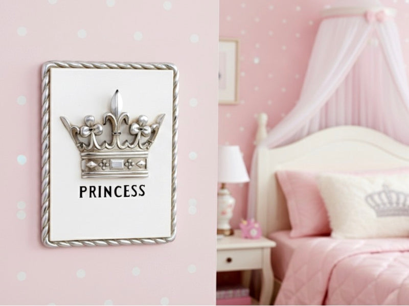 WALLART-CROWN PRINCESS-WHITE(27CM)