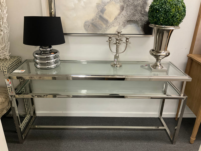 WArehouse Relocation Clearnce! Janssen Hall Table Silver Stainless Steel 1.6m