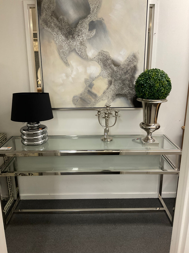 WArehouse Relocation Clearnce! Janssen Hall Table Silver Stainless Steel 1.6m
