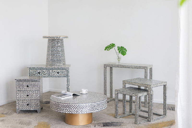 Capiz Coffee Table  Black