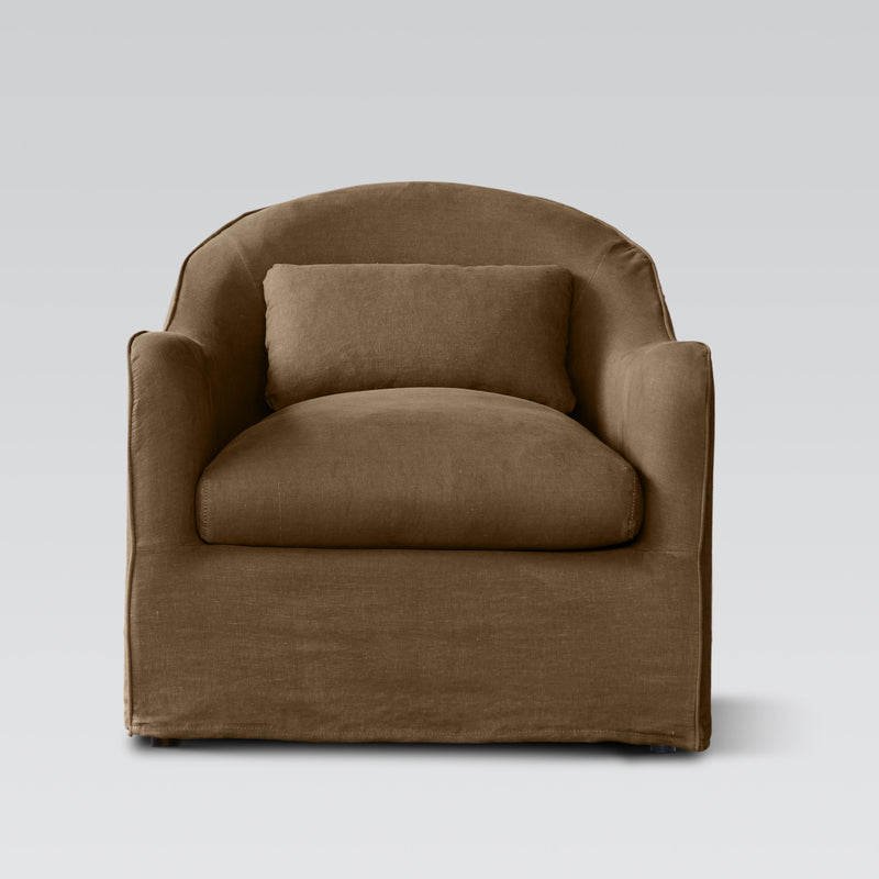Amsterdam Club Chair Mocha 100% Linen