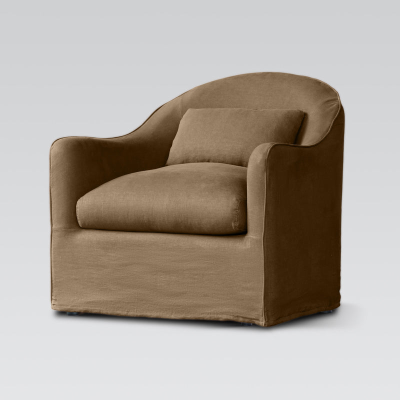 Amsterdam Club Chair Mocha 100% Linen