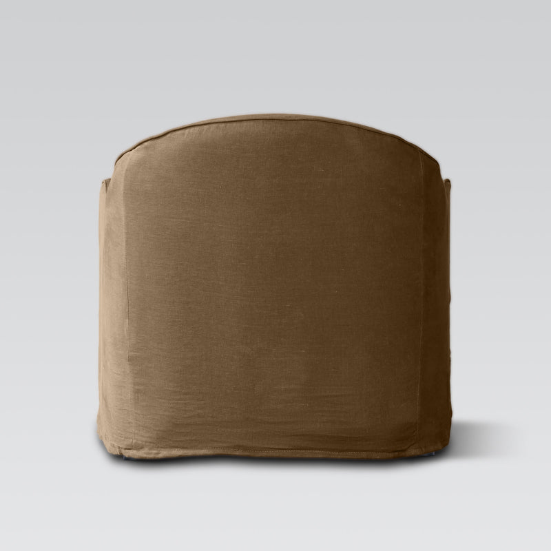 Amsterdam Club Chair Mocha 100% Linen