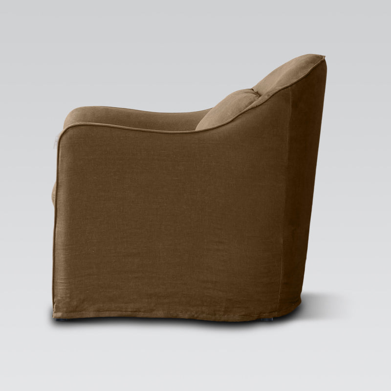 Amsterdam Club Chair Mocha 100% Linen