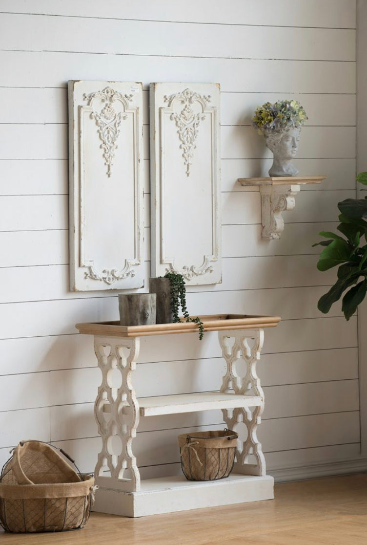 Distressed Wood Console Table/ Shelf