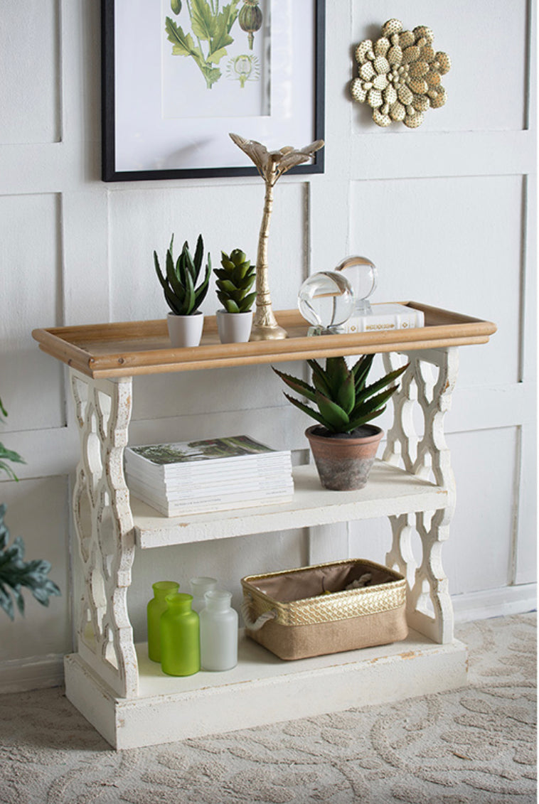 Distressed Wood Console Table/ Shelf