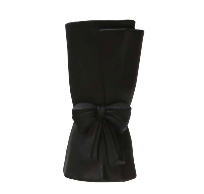 Ceramic Bow Vase Black 24cmH