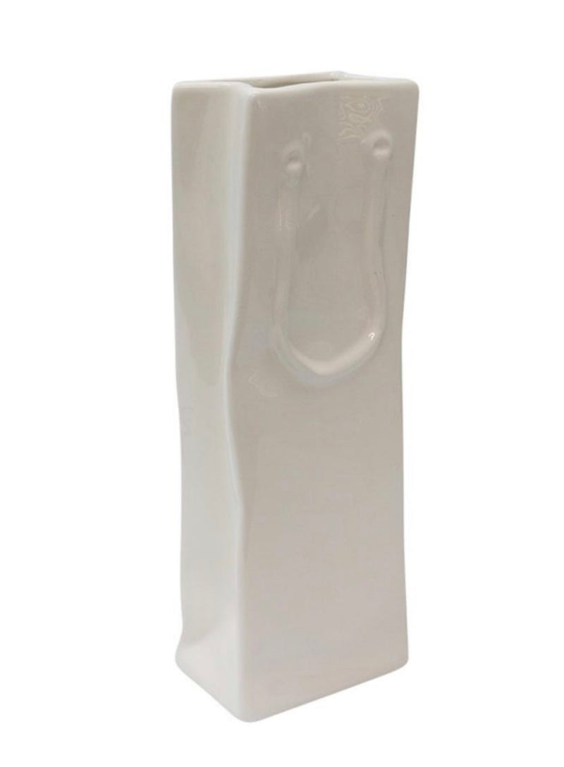 Ceramic Paper Bag Vase Tall  26.3cmH