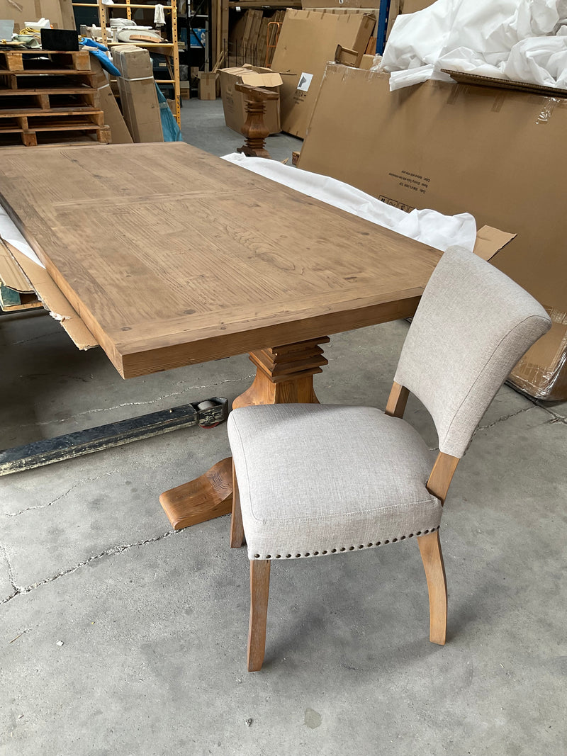 2.4-3.3m Extended Reclaimed Wood Trestle Dining Table
