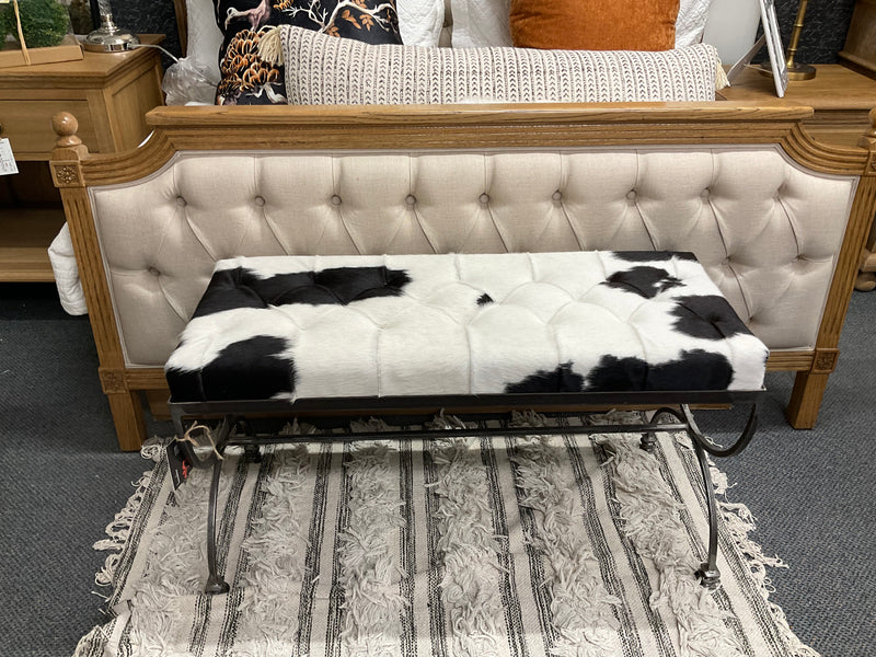 Cowhide Bench Metal Base
