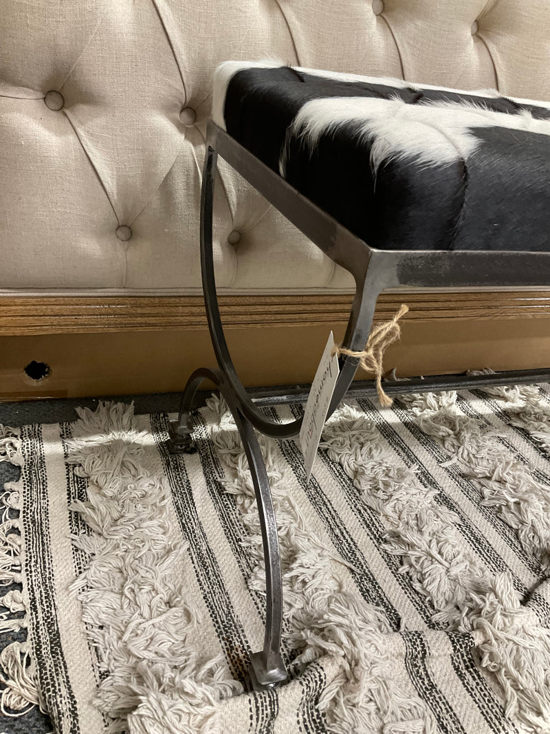 Cowhide Bench Metal Base