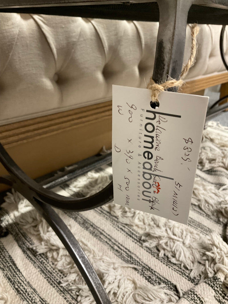Cowhide Bench Metal Base