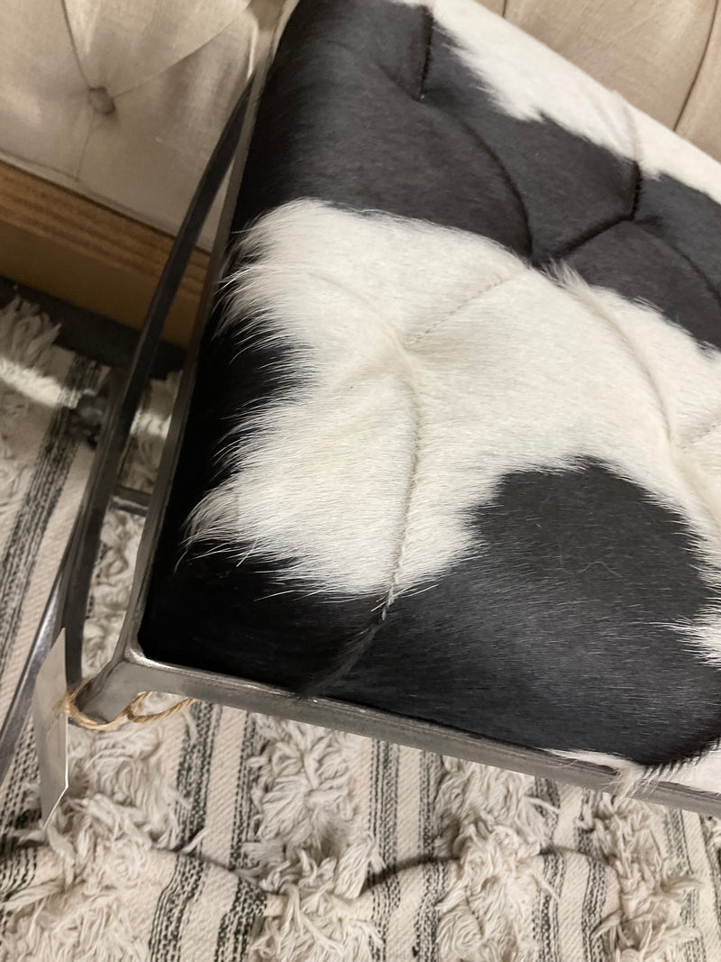 Cowhide Bench Metal Base
