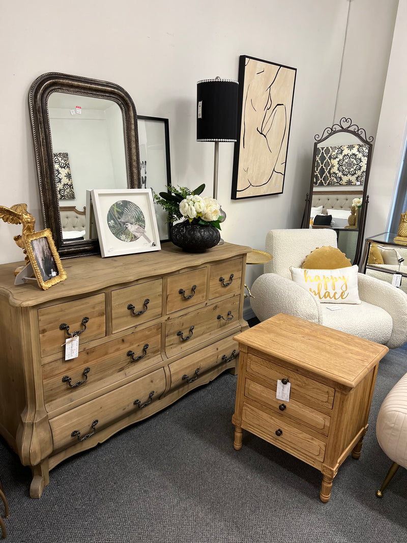 Bella French Chest of Drawer Natural-8 Drawers