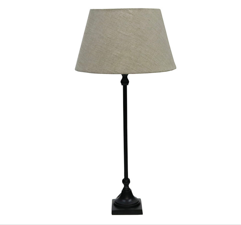 Aluminium Stem Table Lamp 60cm Black/Linen Shade