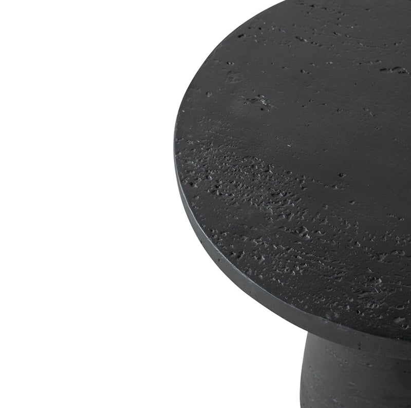 Cement Round Side Table BLACK