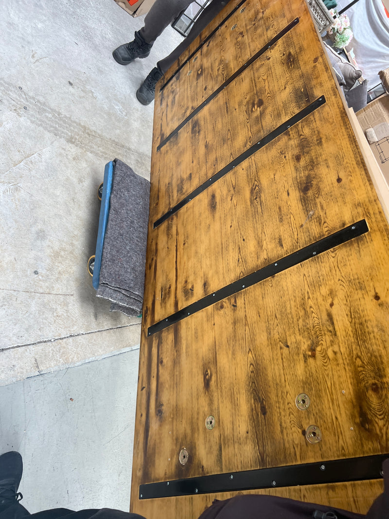 2.4M Wood Dining table/ Cross Legs