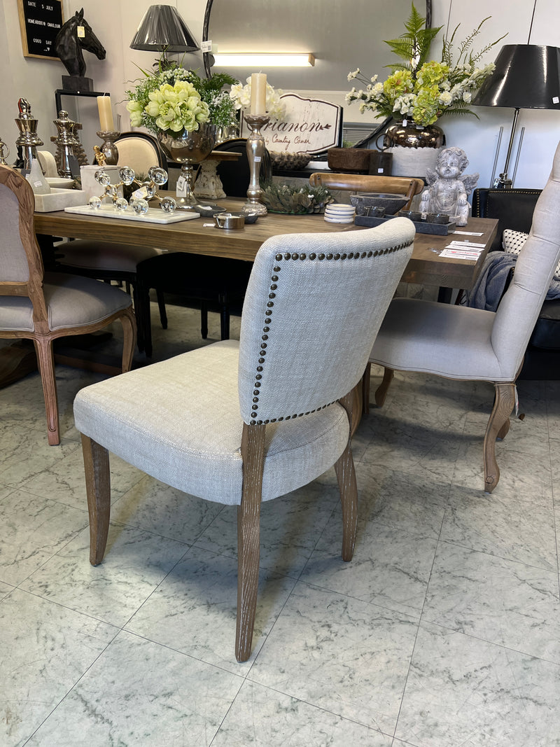 BIANCA FABRIC DINING CHAIR WITH OAK LEG