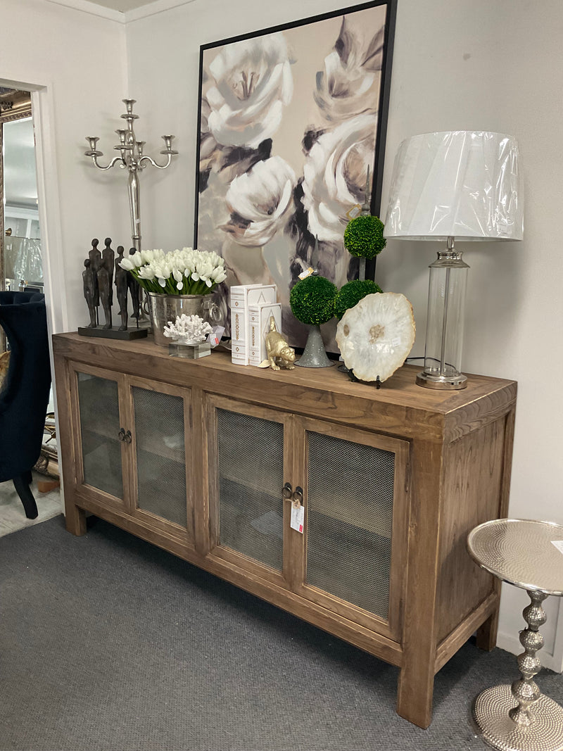 BUFFET W/ CHICKEN WIRE DOORS - OLD ELM