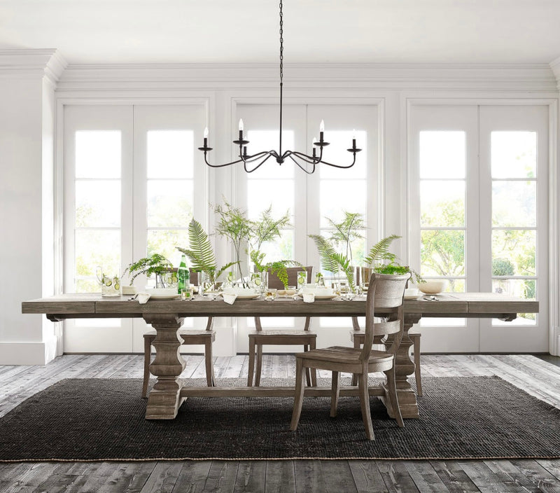 2.4-3m Extended Reclaimed Wood Trestle Dining Table