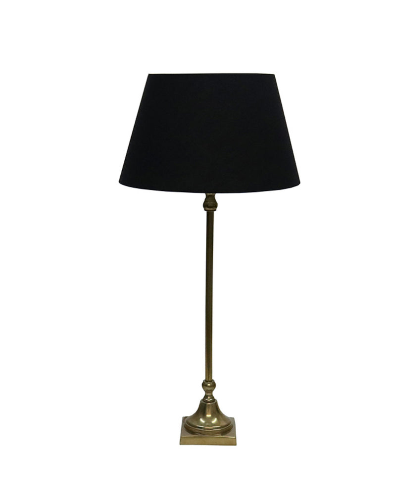 Aluminium Stem Table Lamp 60cm Brass/ Black Shade