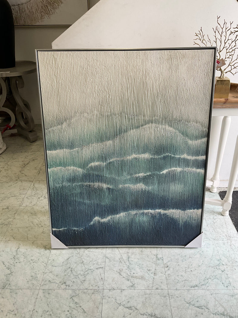 Ocean Wave II Framed Gesso Wall Art 102x82