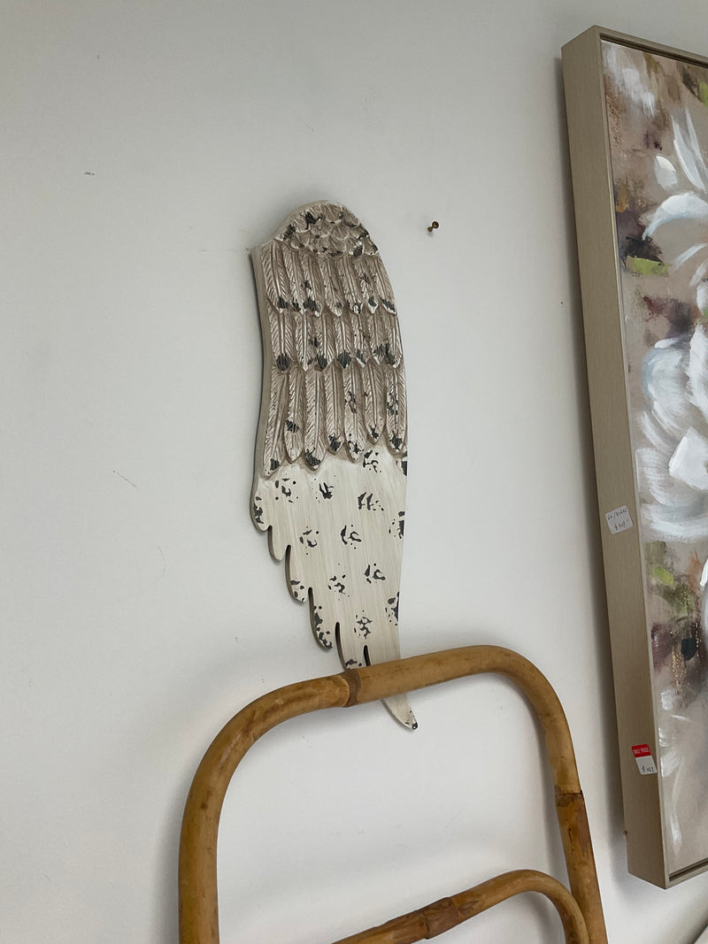 Distressed White Wood Angel Wings Set of 2