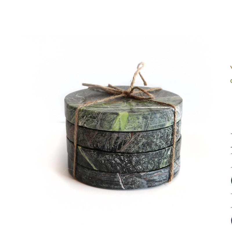 MARBLE SQUARE FOREST COASTERS  - SET OF 4