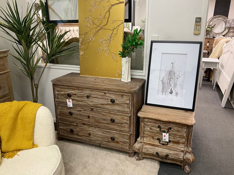 Package/ Bella French Natural 1 Chest of Drawer+2  Bedsides