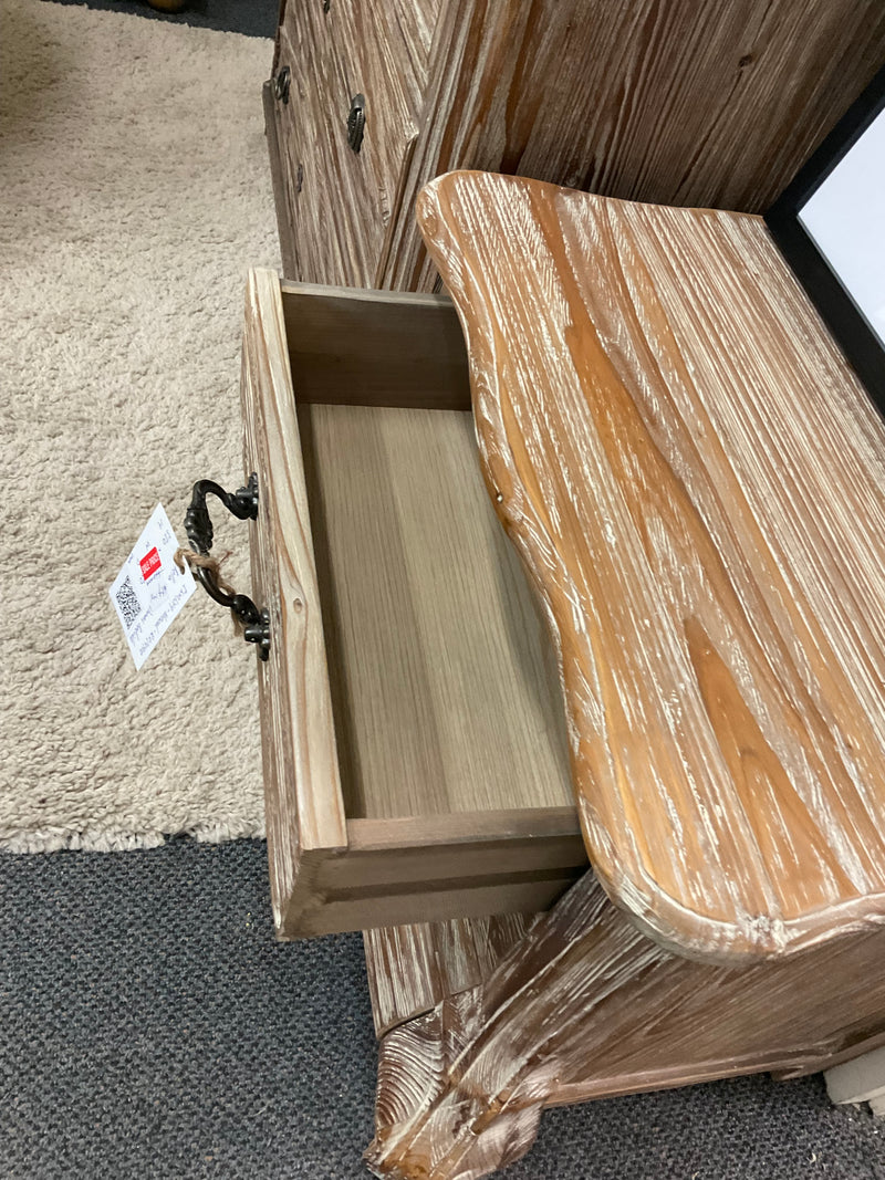 Bella French Natural 3 Drawer Bedside