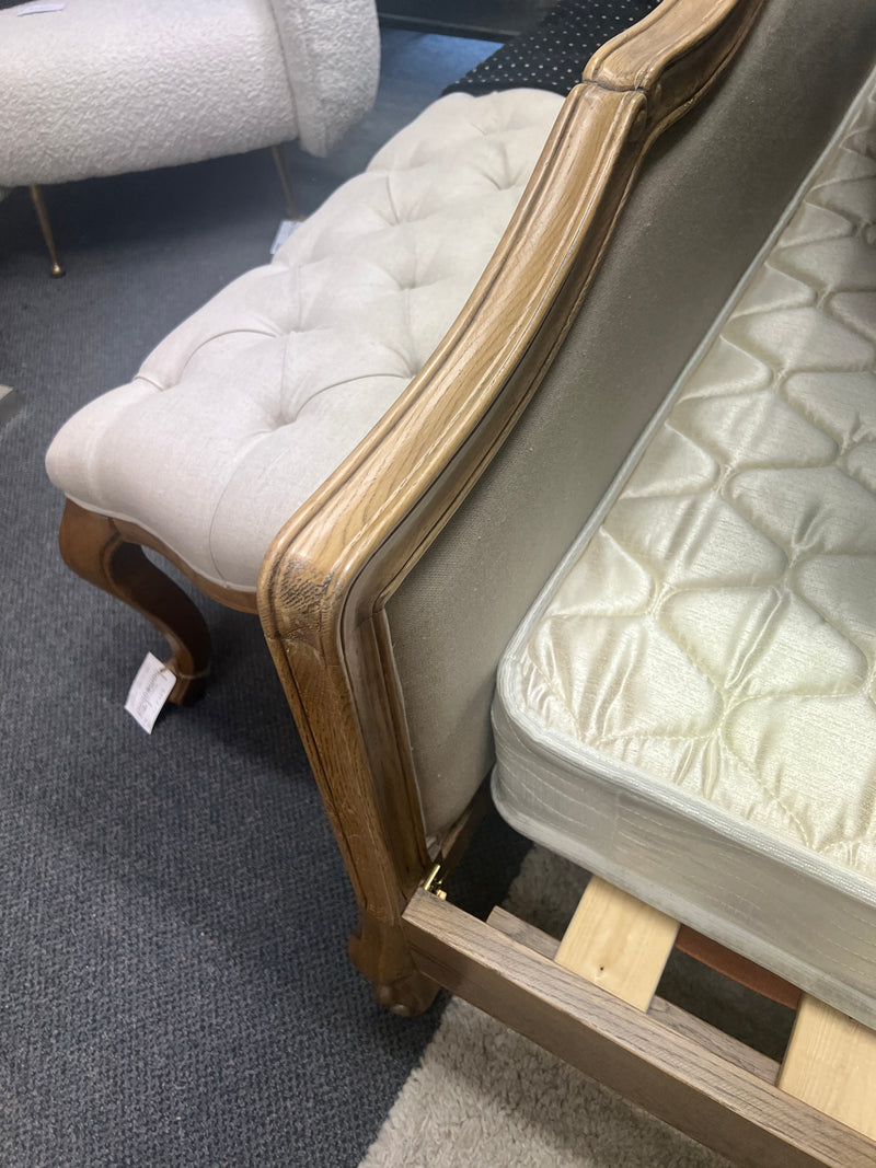 Jorma French Country Oak Frame Upholstered King  Size Bed