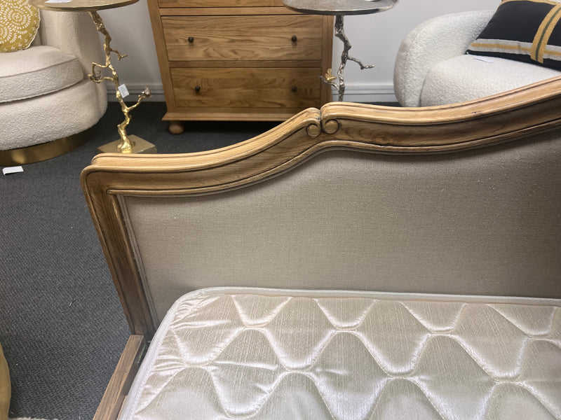 Jorma French Country Oak Frame Upholstered King  Size Bed