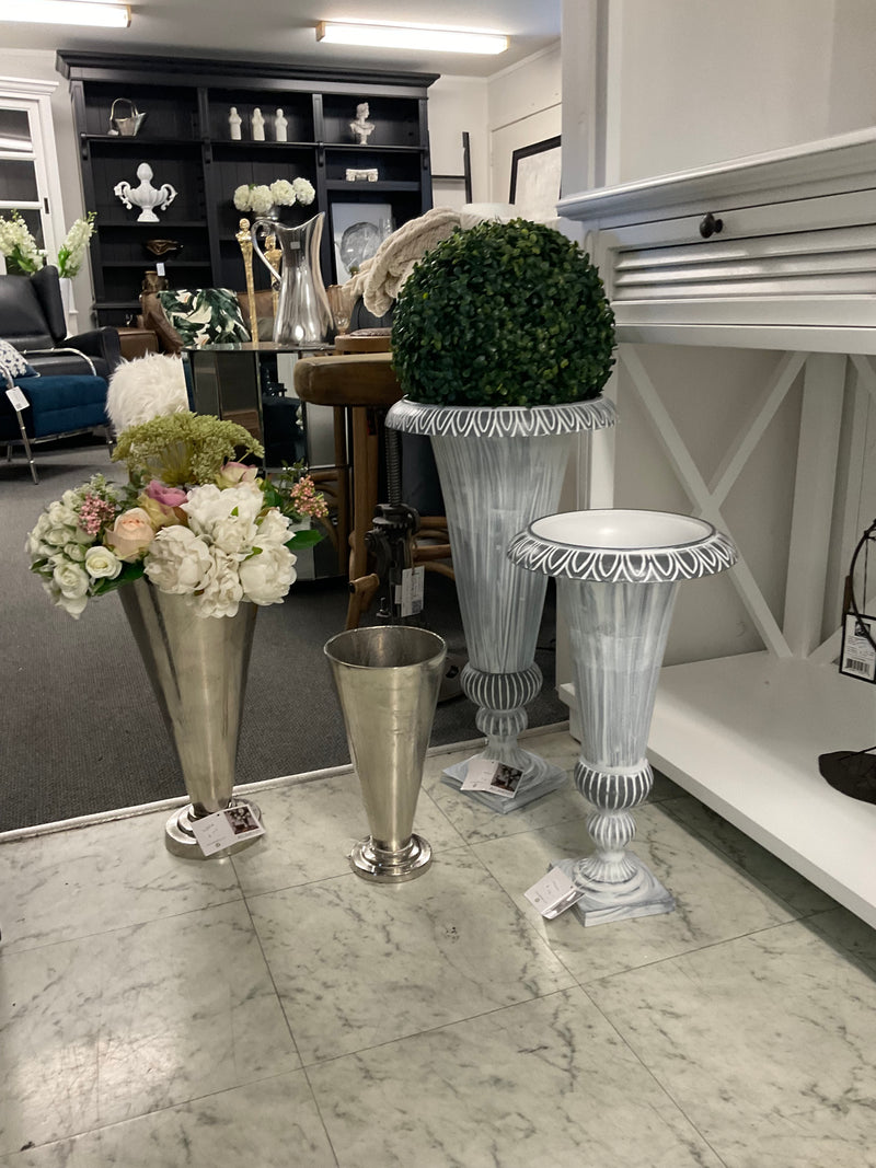 Aluminium Urn Grey 47cm Tall