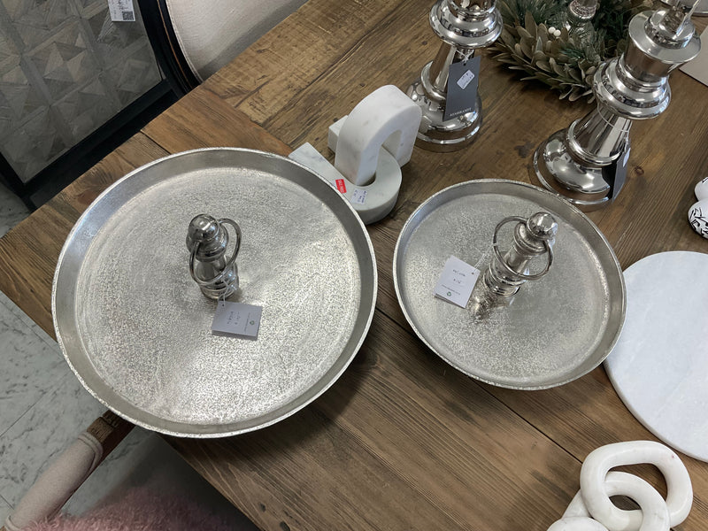 Aluminium Silver Round  Cake Stand 1 Tier Large
