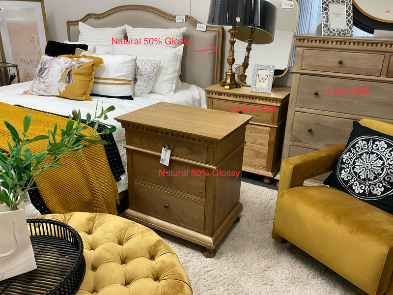Maison French Country OAK Large 3 Drawers Bed side  Natural Matt