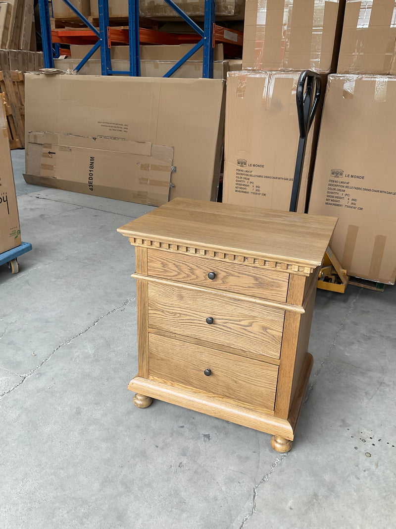 Maison French Country OAK Large 3 Drawers Bed side  Natural Matt