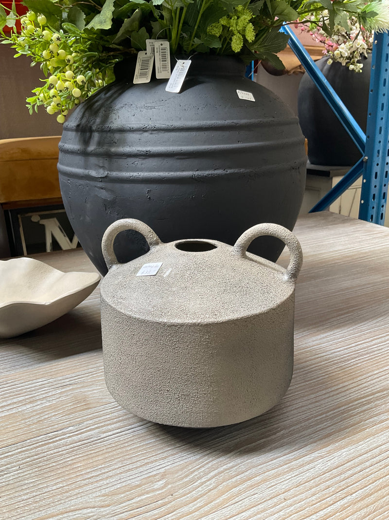 Elba Double Handle Vase Grey