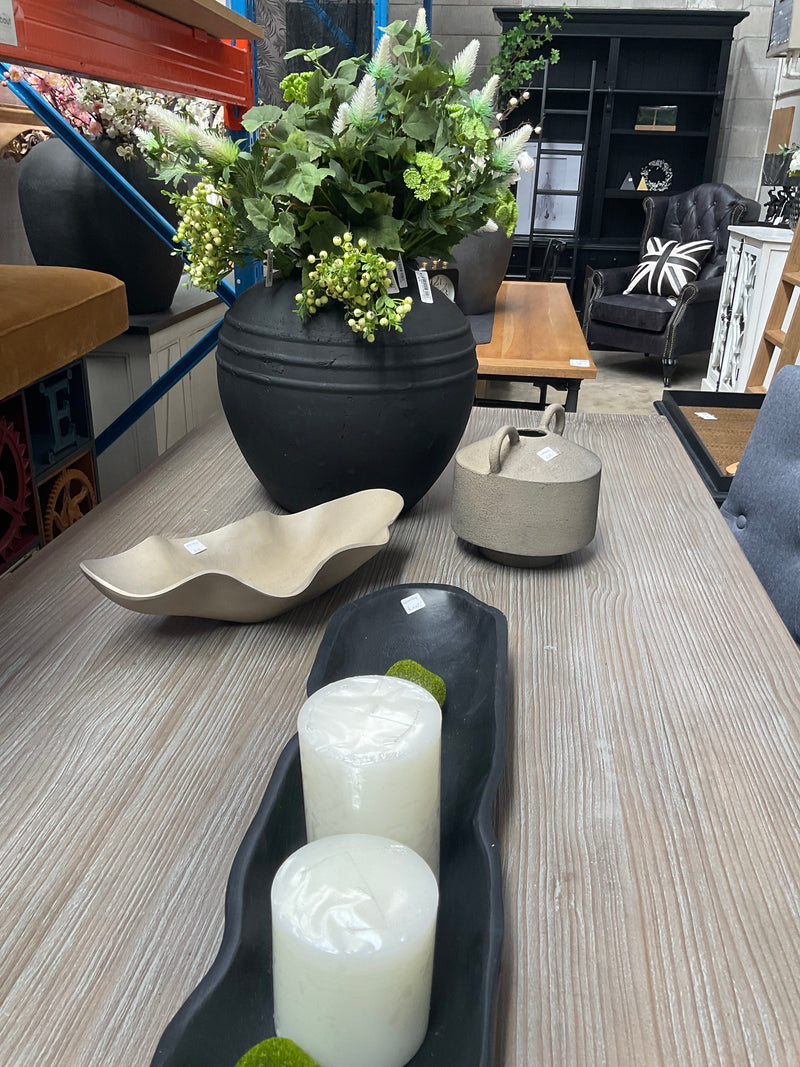 Elba Double Handle Vase Grey