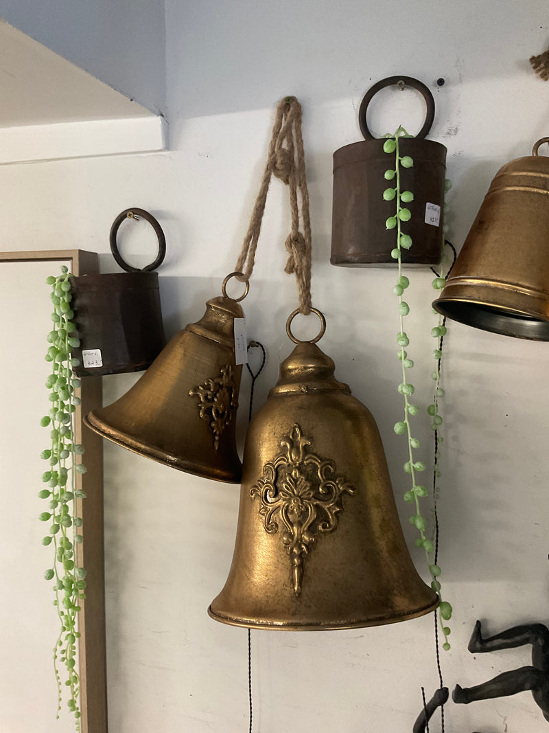 Gold Bell With Hemp Rope Small