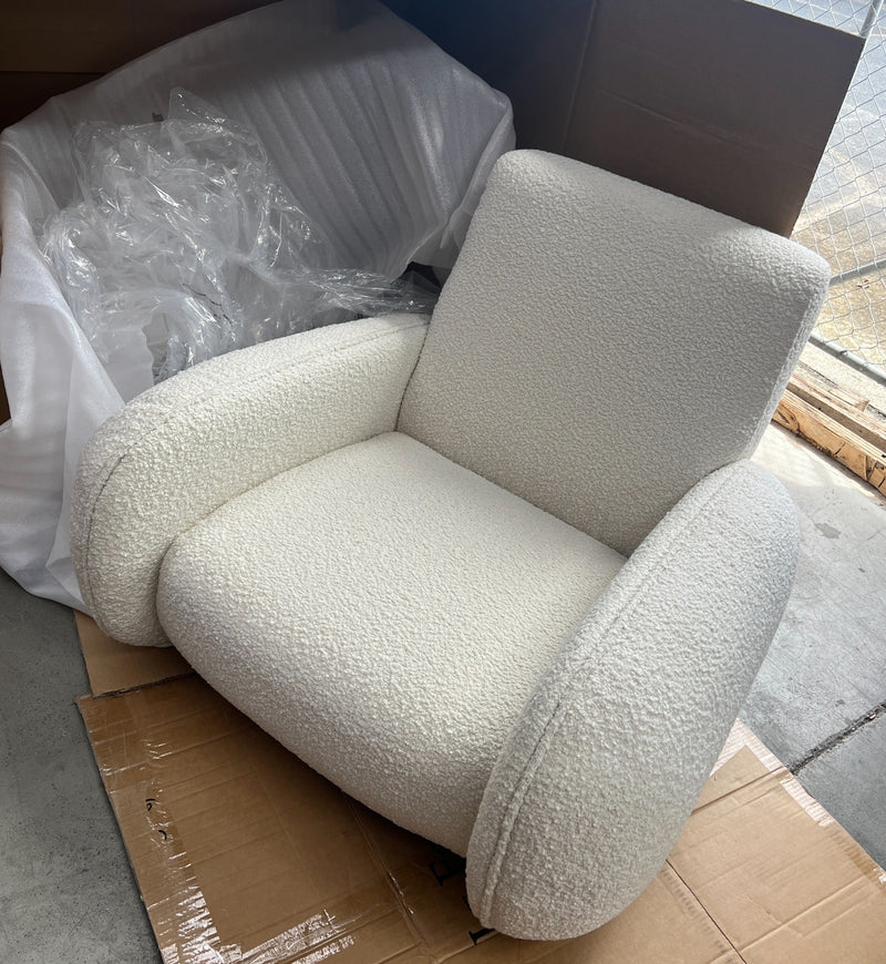 Boucle Arm Chair White