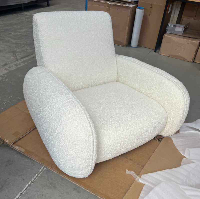 Boucle Arm Chair White