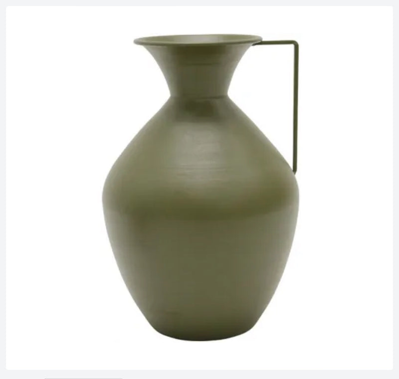 Delta Metal Vase Olive 16x37CM