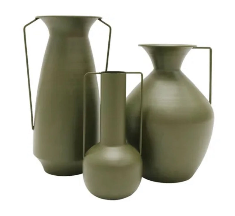 Delta Metal Vase Olive 16x37CM