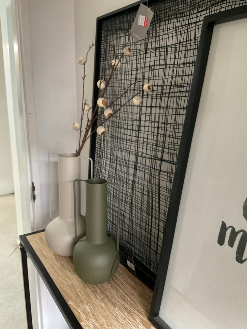 Pippy  Metal Vase White 8x35CM