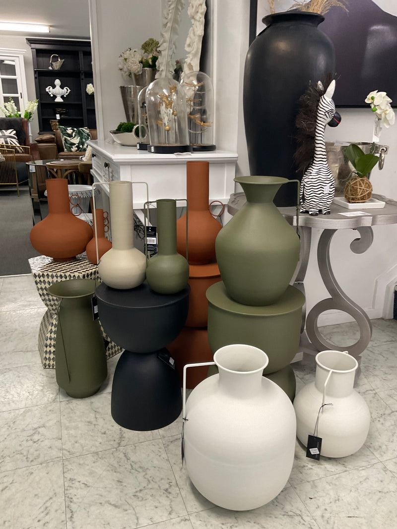 Taylor Metal Vase White 15x40CM
